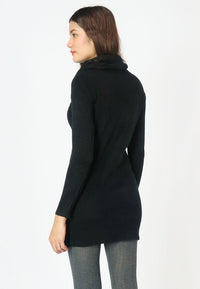 เสื้อไหมพรมคอเต่าทรงยาว - Basic Slim Turtleneck Long Sweater