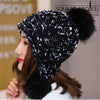 หมวกไหมพรมแต่งปอม บุขนหนาด้านใน - Winter Fleece Lining Beanie Hat with Pom