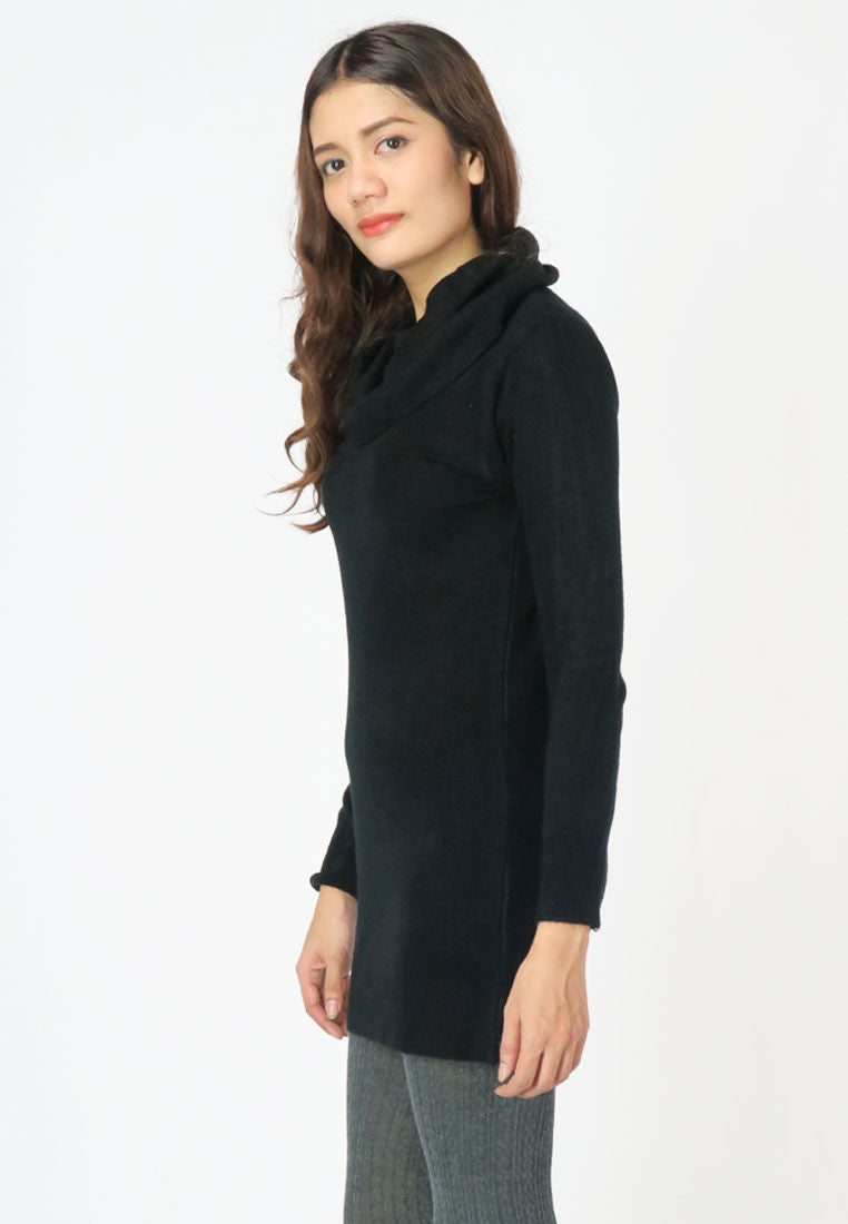 เสื้อไหมพรมคอเต่าทรงยาว No.8742- Basic Slim Turtleneck Long Sweater