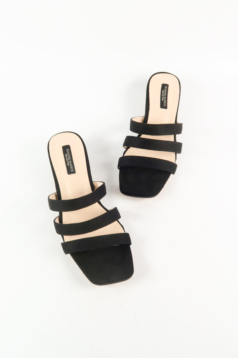 รองเท้าแตะส้นสูง   - Bling Beads Heeled Flats