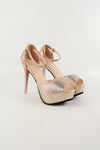 รองเท้าส้นสูงแฟชั่น เปิดหัว รัดส้น  - Evening Dress Platform Slingback Sandle