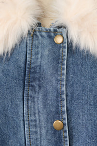 เสื้อแจ๊คเก๊ตยีนส์ขนเฟอร์ - Regular Denim Jacket