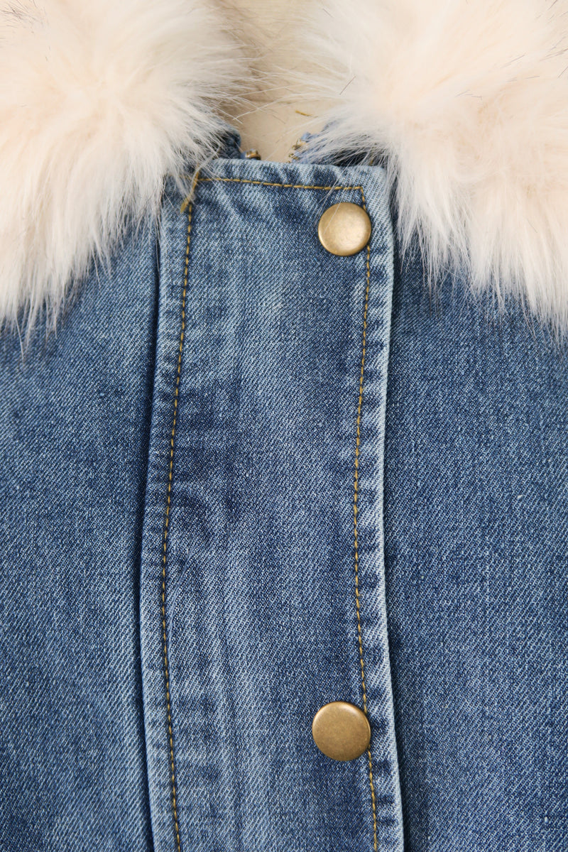 เสื้อแจ๊คเก๊ตยีนส์ขนเฟอร์ - Regular Denim Jacket