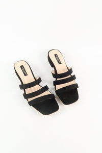 รองเท้าแตะส้นสูง   - Bling Beads Heeled Flats