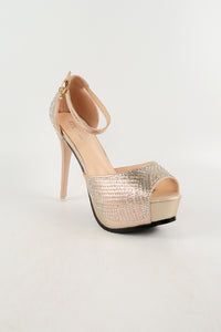 รองเท้าส้นสูงแฟชั่น เปิดหัว รัดส้น  - Evening Dress Platform Slingback Sandle