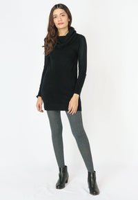 เสื้อไหมพรมคอเต่าทรงยาว No.8742- Basic Slim Turtleneck Long Sweater