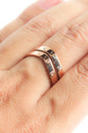 เเหวนประดับคริสตัส - Gold Tone Lock Ring,