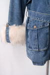 เสื้อแจ๊คเก๊ตยีนส์ขนเฟอร์ - Regular Denim Jacket