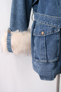 เสื้อแจ๊คเก๊ตยีนส์ขนเฟอร์ - Regular Denim Jacket