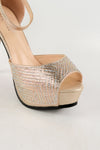 รองเท้าส้นสูงแฟชั่น เปิดหัว รัดส้น  - Evening Dress Platform Slingback Sandle