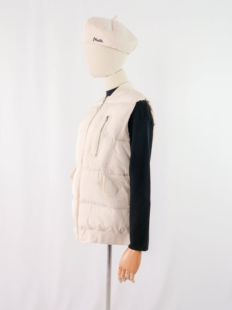 เสื้อโค้ทดาวน์แขนกุดสำหรับกันหนาว   - Sleeveless Long Zipper Waistcoat