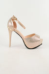 รองเท้าส้นสูงแฟชั่น เปิดหัว รัดส้น  - Evening Dress Platform Slingback Sandle
