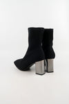 รองเท้าบูทแฟชั่นส้นสูง - Pointed Toe Mid Heel Ankle Boots