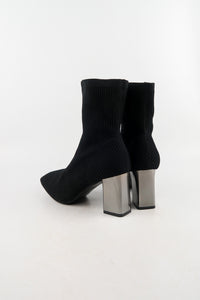 รองเท้าบูทแฟชั่นส้นสูง - Pointed Toe Mid Heel Ankle Boots