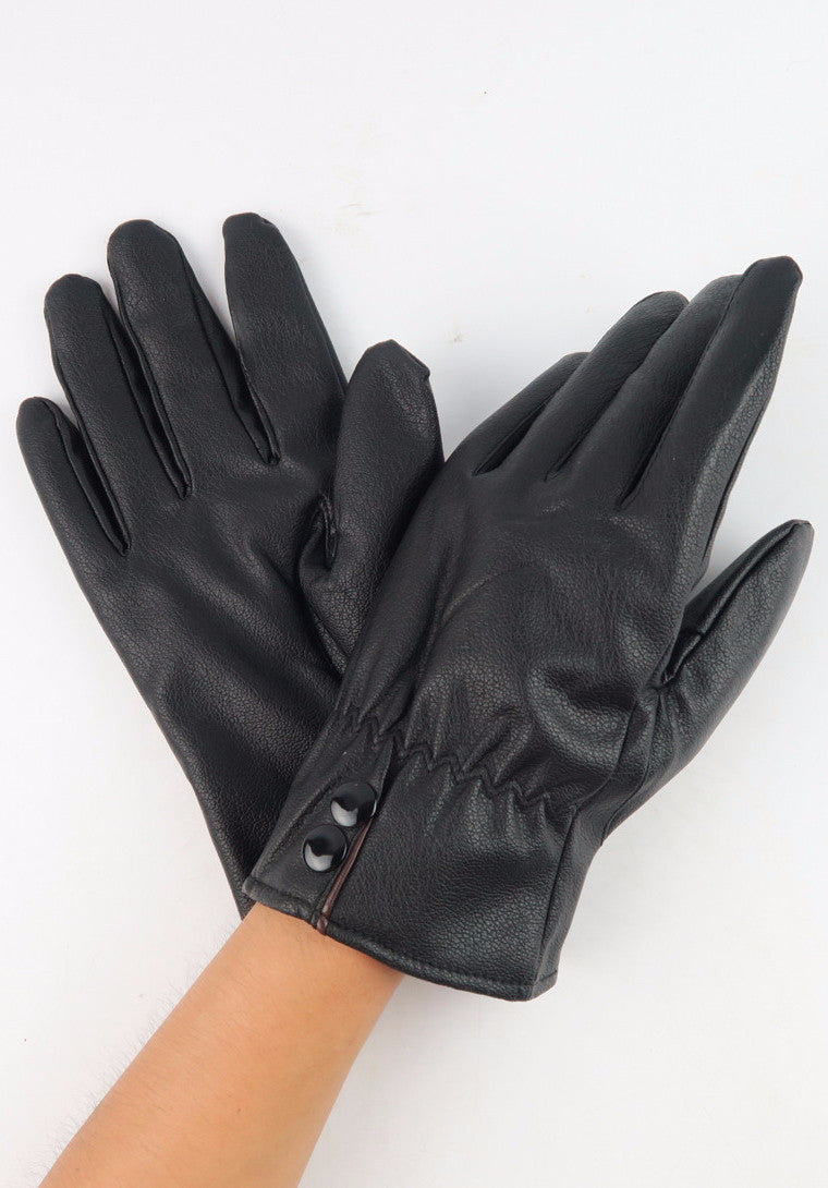 ถุงมือหนังกันหนาว - Genuine Leather Driving Gloves