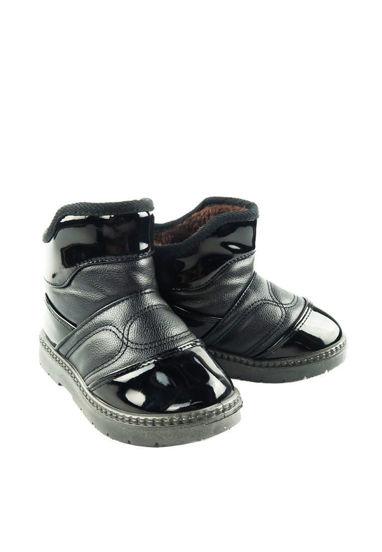 รองเท้าบูทหนังกันหนาวสำหรับเด็ก - Kids Winter Snow Leather Fleece Lining Ankle Boot