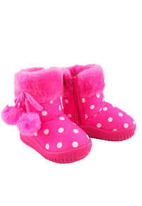 รองเท้าบูทกันหนาวสำหรับเด็ก - Girls Pokla Dot Insulated Fur Lining Snow Boots