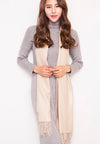 ผ้าพันคอแคชเมียร์แต่งพู่ ขนาด 71x27'' สำหรับชายหญิง - Unisex Cashmere Scarf Wool Wrap Shawl