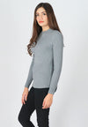 เสื้อไหมพรมสเวตเตอร์ผ้าแคชเมียร์ - Modern Ribbed Mockneck Soft Cashmere Sweater