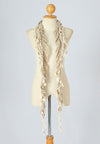 ผ้าพันคอแต่งพู่ลูกไม้ - Tassel Leafy Lace Scarf