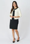 เสื้อคลุมไหมพรมตัวสั้นแต่งมุกแถว - Crop Knit Wool Cardigan with Pearl Row