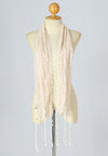 ผ้าพันคอแต่งพู่ลูกไม้ - Tassel Leafy Lace Scarf