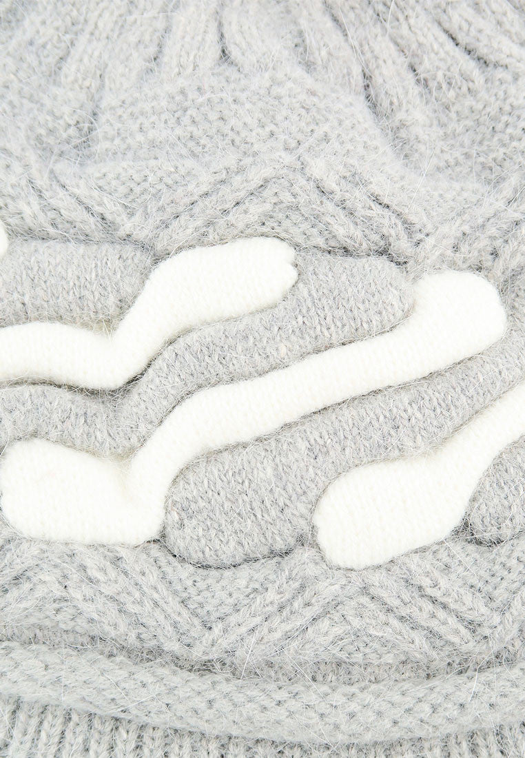 หมวกไหมพรมทอสลับสี - Visor Wool Knit Hat