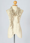 ผ้าพันคอแต่งพู่ลูกไม้ - Tassel Leafy Lace Scarf