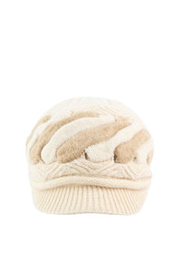 หมวกไหมพรมทอสลับสี - Visor Wool Knit Hat