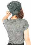 หมวกไหมพรมถักลายเปีย บุขนด้านใน H012- Unisex Cable Knit Fleece Lining Knit Beanie Ski Hat