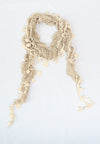 ผ้าพันคอแต่งพู่ลูกไม้ - Tassel Leafy Lace Scarf