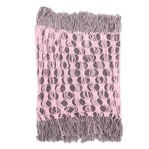 ผ้าพันคอทรงกลมอินฟินิตี้ - Warm Knit Infinity Scarf With Tassels