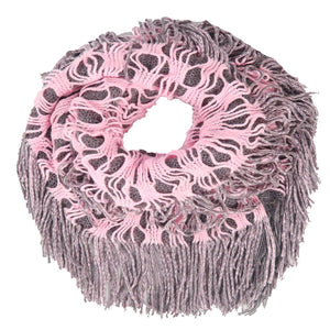 ผ้าพันคอทรงกลมอินฟินิตี้ - Warm Knit Infinity Scarf With Tassels