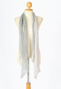 ผ้าพันคอปักลายผสมลายถัก - Shawl Lace Embroidered Scarf