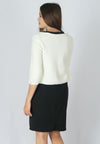 เสื้อคลุมไหมพรมตัวสั้นแต่งมุกแถว - Crop Knit Wool Cardigan with Pearl Row