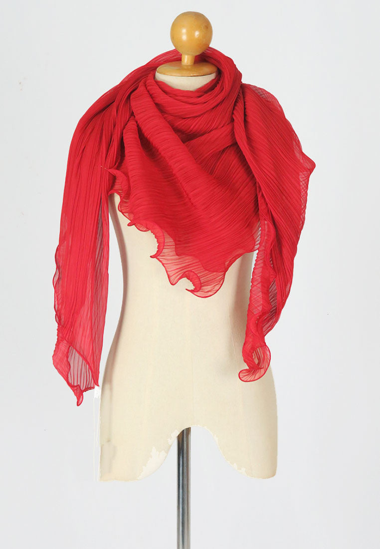 ผ้าพันคอชีฟองแบบพลีท - Pleated Chiffon Lightweight Wrap Scarf