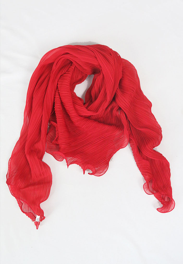 ผ้าพันคอชีฟองแบบพลีท - Pleated Chiffon Lightweight Wrap Scarf