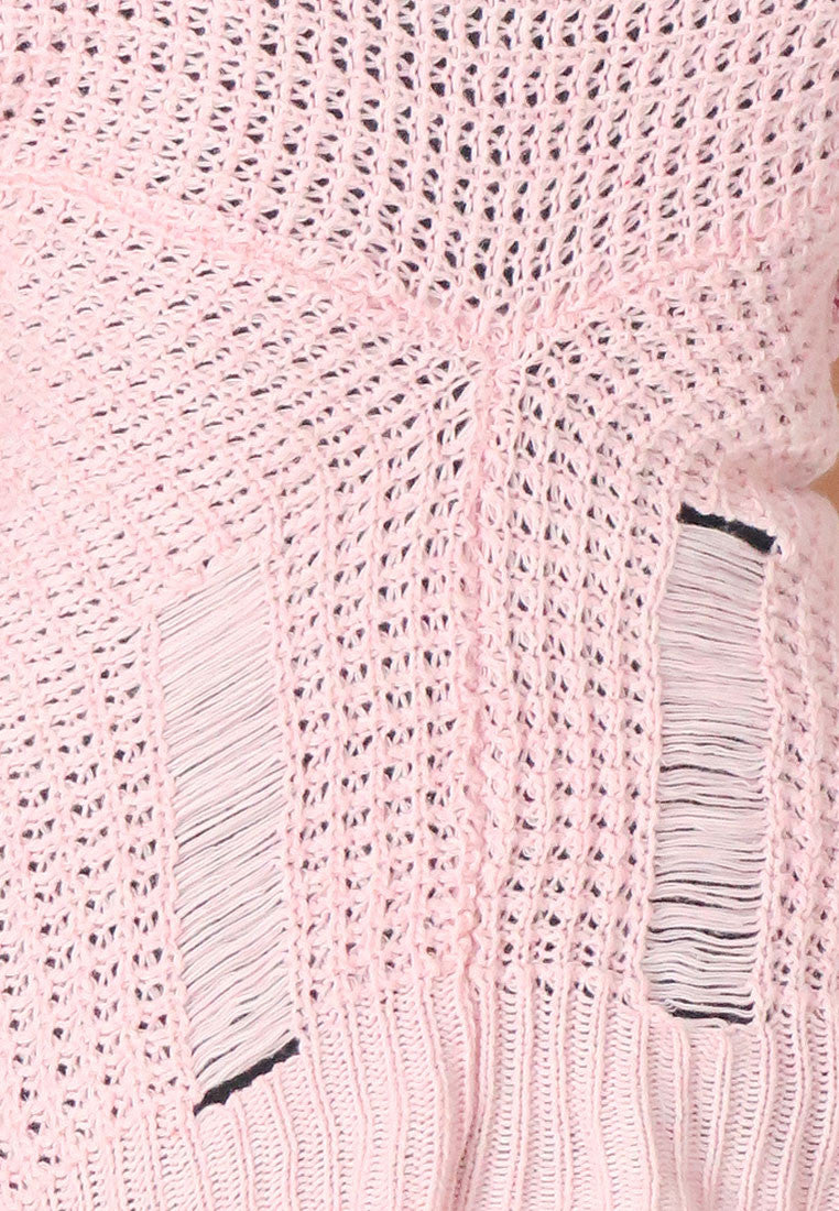 เสื้อคลุมไหมพรม -  Open Front Cable Knit Cardigan