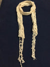 ผ้าพันคอแต่งพู่ลูกไม้ - Tassel Leafy Lace Scarf