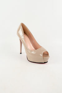 รองเท้าคัตชูเปิดหัว  - Glitter Open Toe Platform Pump Shoes