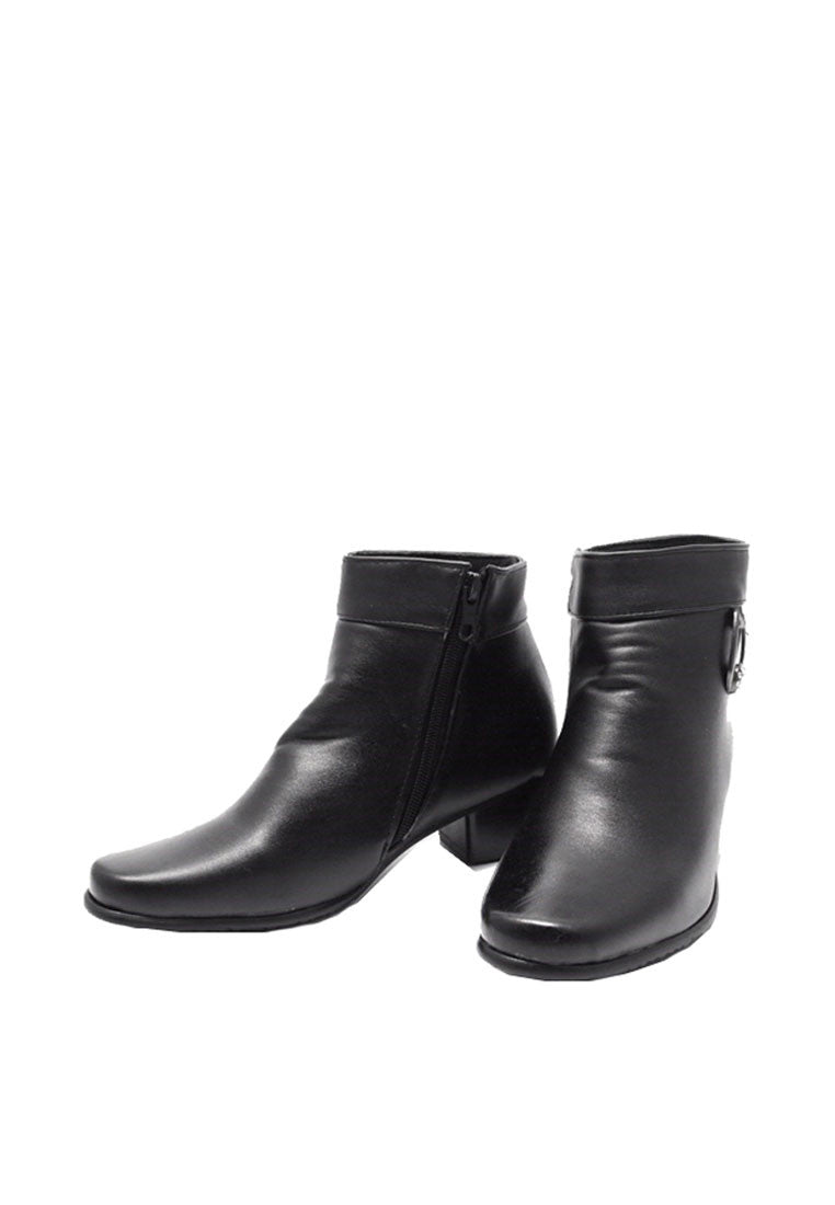 รองเท้าบูทหนังกันหนาว - Modern Low-Heels Flat Leather Ankle Boots