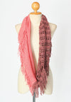 ผ้าพันคอไหมพรมทรงอินฟินิตี้ทูโทน - Warm Knit Infinity Scarf With Tassels