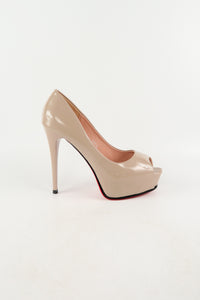 รองเท้าคัตชูเปิดหัว  - Glitter Open Toe Platform Pump Shoes