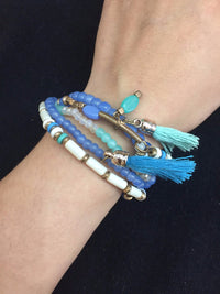 กำไลข้อมือ - Multilayer Acrylic Beads Beach Bracelet