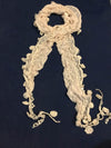 ผ้าพันคอแต่งพู่ลูกไม้ - Tassel Leafy Lace Scarf
