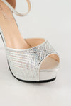 รองเท้าส้นสูงแฟชั่น เปิดหัว รัดส้น  - Evening Dress Platform Slingback Sandle