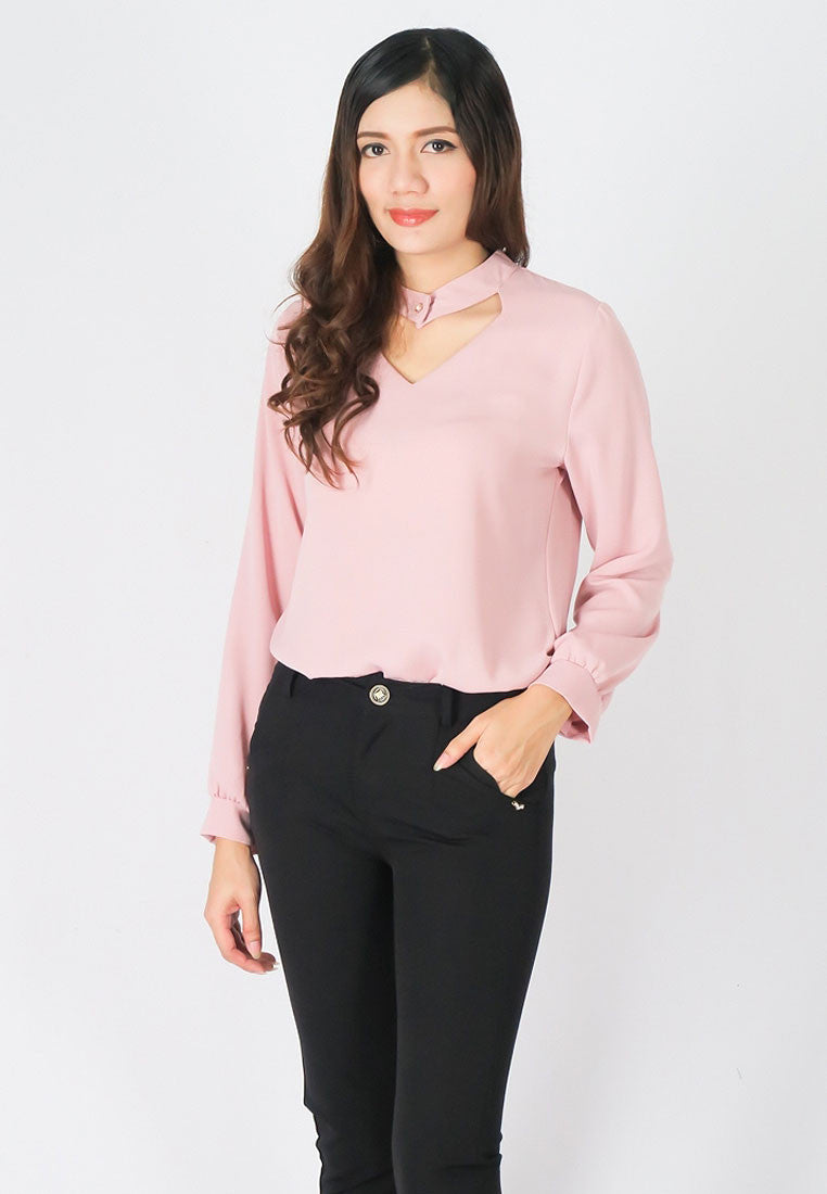 เสื้อเบลาส์แฟชั่น - V-Neck Blouse