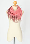 ผ้าพันคอไหมพรมทรงอินฟินิตี้ทูโทน - Warm Knit Infinity Scarf With Tassels