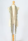 ผ้าพันคอแต่งพู่ลูกไม้ - Tassel Leafy Lace Scarf