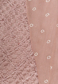 ผ้าพันคอปักลายผสมลายถัก - Shawl Lace Embroidered Scarf